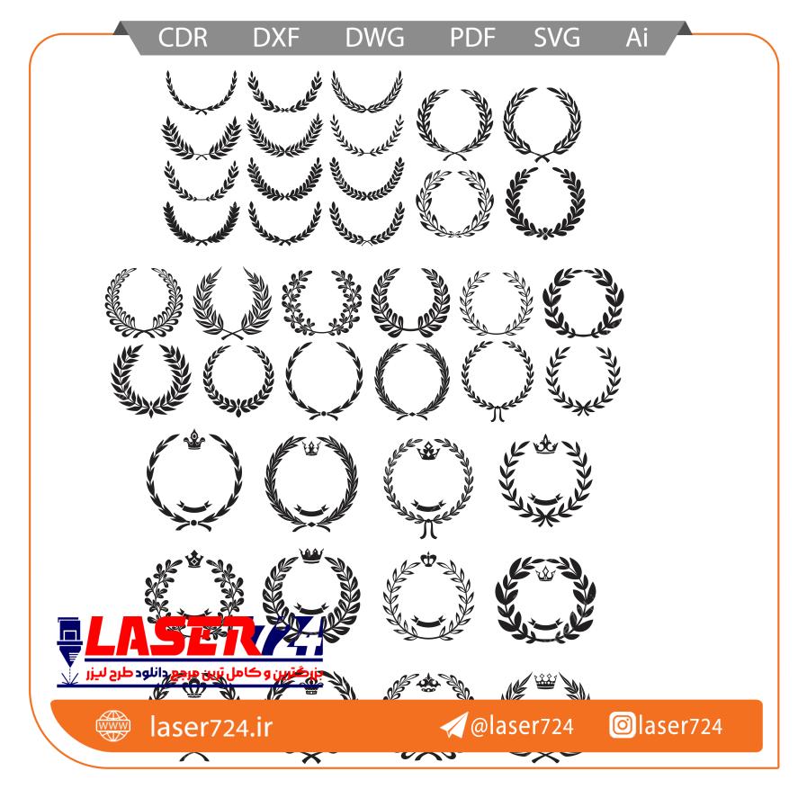 تصویر وکتور تاج برگ و گندم #1